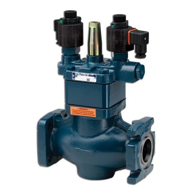 Picture of SOLENOID VALVE, 2 STEP, 3/4" PORT, 1-1/4" SW FLG, STRAINER,  & 230V COIL 