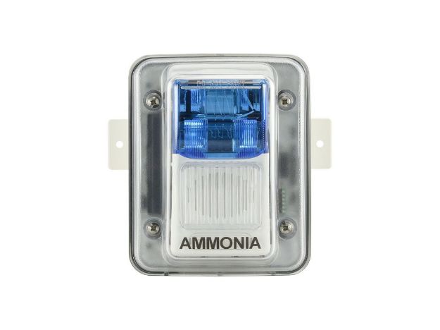 Picture of HORN/STROBE, 24VDC,  WHITE BODY, BLUE LENS