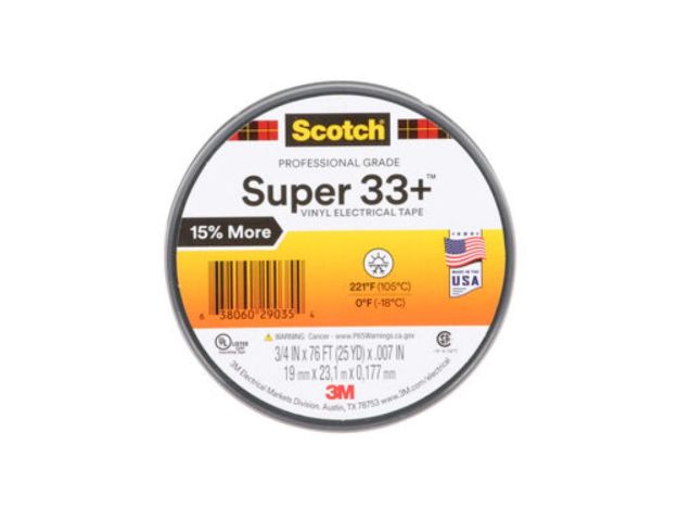 Picture of Electrical Tape Roll, 3/4" x 76'  Black Vinyl Scotch[REG] Super 33+ 