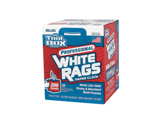 Picture of Single-Dispense Shop Towel 200Ct, 12" x 10" 200' 1-Ply Pop-Up Box White Toolbox[REG] Z400 