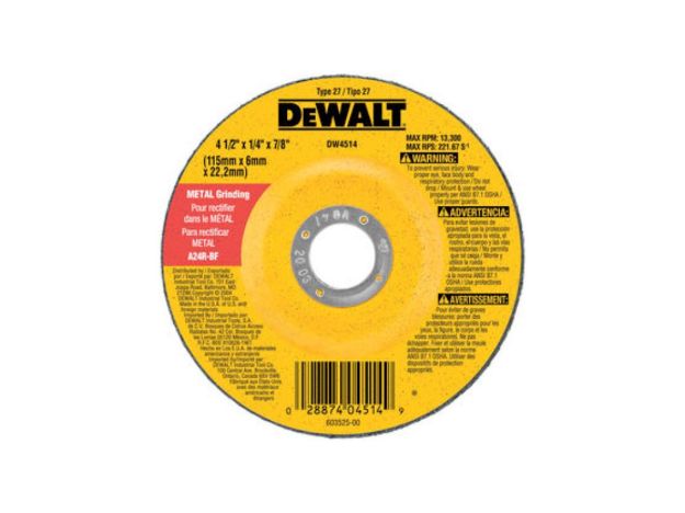 Picture of Grinding Wheel, Metal, (10 pack), 4-1/2" x 1/4" x 7/8" General Purpose 