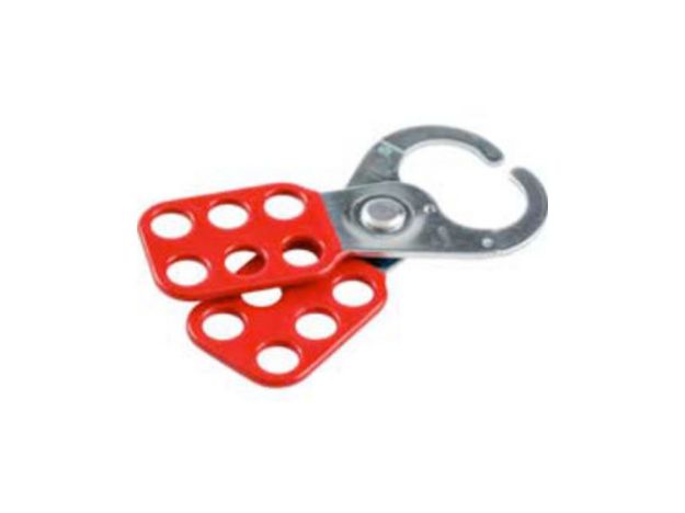 Picture of Lockout Hasp, Red / Silver / Vinyl / Rust-Proof Plating 4-1/2"L Steel Non-Labeled