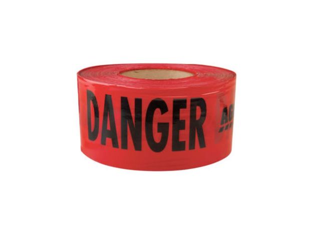 Picture of Barricade Tape, Red, Danger, 1000' L x 3" W