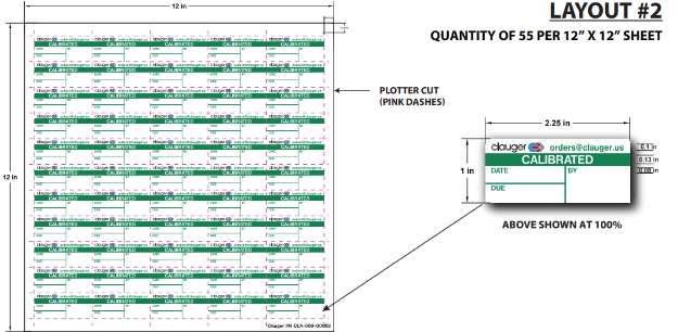 Picture of Label, Calibration Due, Sheet of 55, Clauger