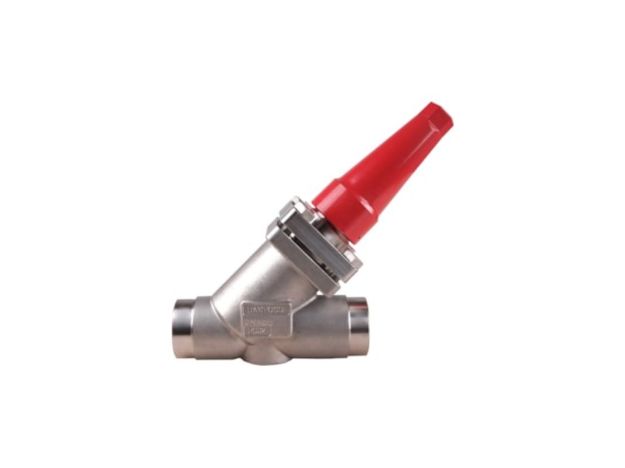 Picture of Shut-off valve (stainless steel) - SVA-S SS 40, Globe, 1 1/2"" ANSI Sch 40 butt-weld w/ seal cap