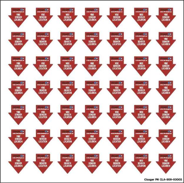 Picture of Label, Vibration Sensor Arrow (Place here) Sheet of 49