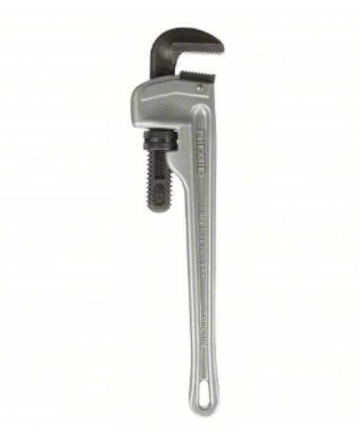 Picture of Pipe Wrench Aluminum, 2 1/2 in Jaw Capacity, Serrated, 18 in Overall Lg, I-Beam